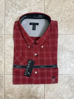 Van Heusen Red Plaid Button-Down Shirt